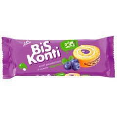 Рулет бісквітний BiSKonti Конті зі смаком чорниці 150г